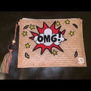 Salvador Bachiller Beaded OMG Wicker Clutch